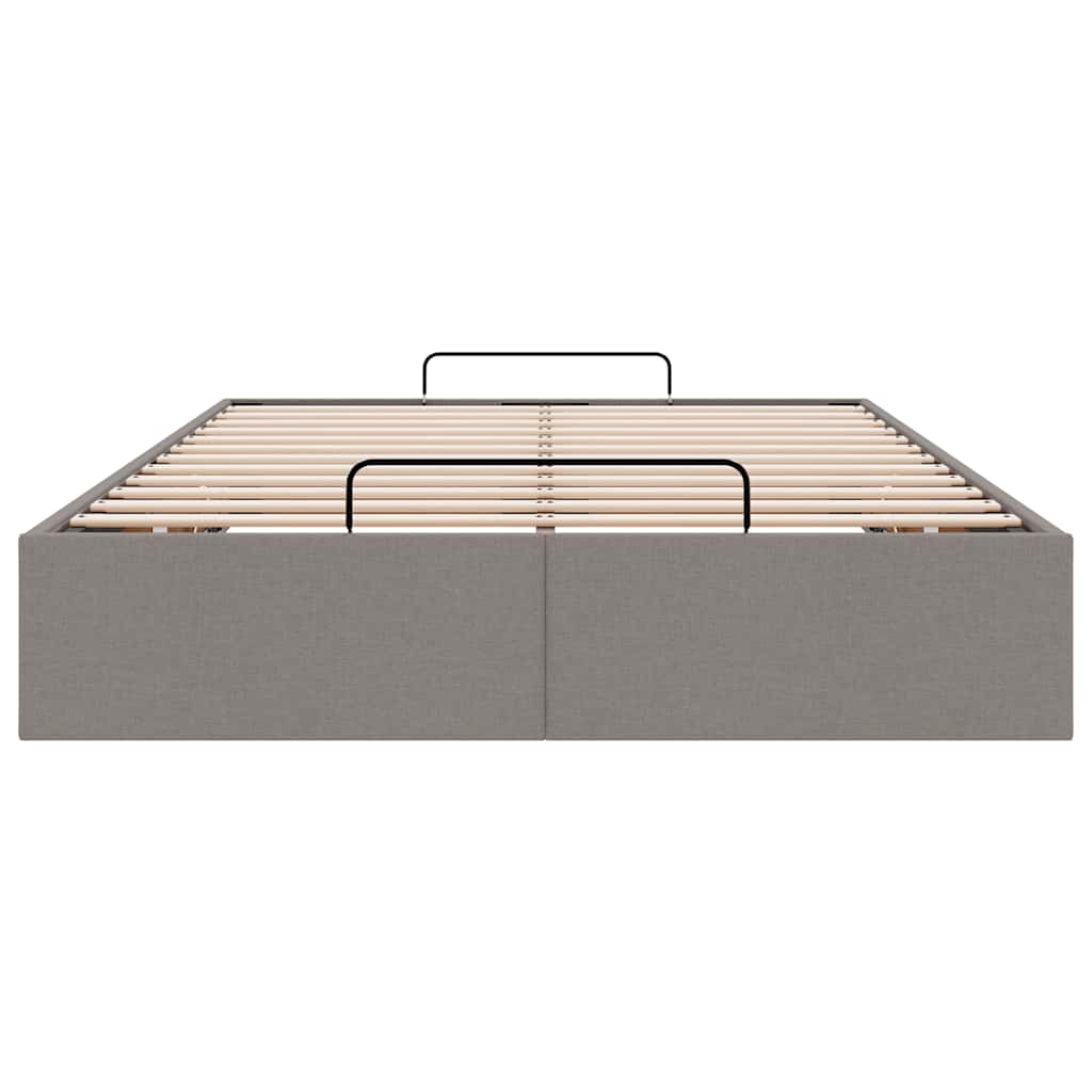 vidaXL Ottoman-Bett ohne Matratze Taupe 120x190 cm Stoff