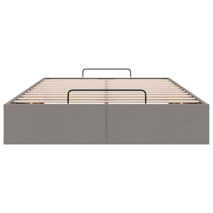vidaXL Ottoman-Bett ohne Matratze Taupe 120x190 cm Stoff
