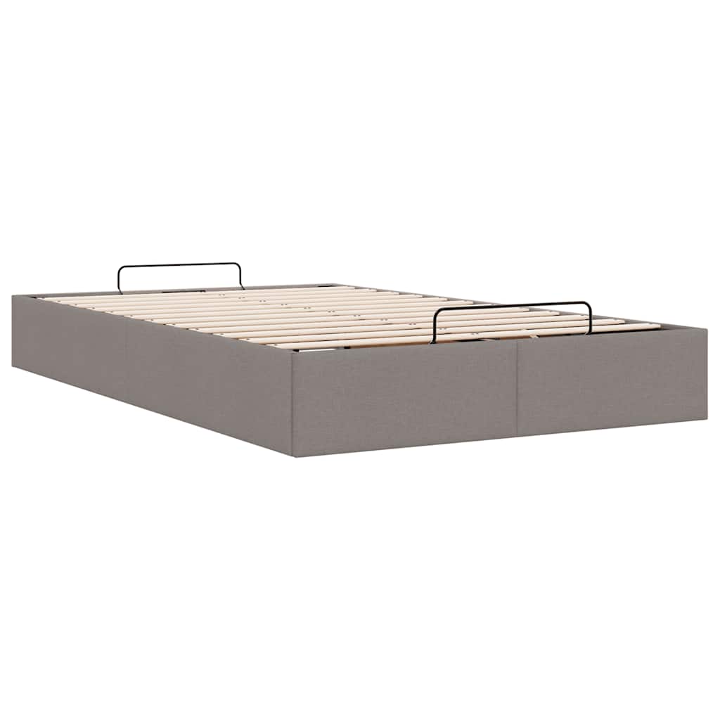 vidaXL Ottoman-Bett ohne Matratze Taupe 120x190 cm Stoff