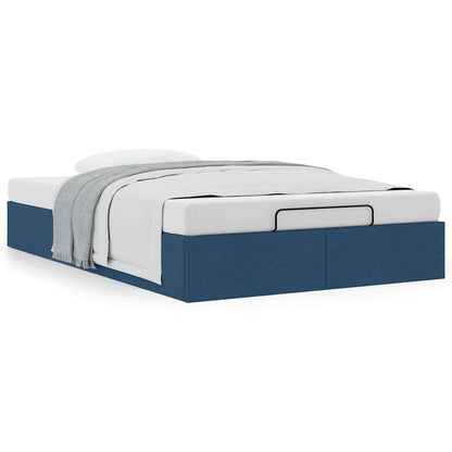 vidaXL Ottoman-Bett ohne Matratze Blau 120x190 cm Stoff