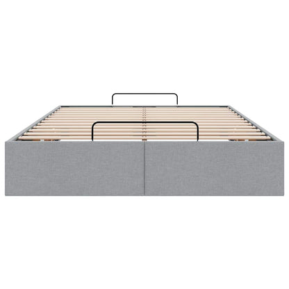 Ottoman-Bett ohne Matratze Hellgrau 120x200 cm Stoff
