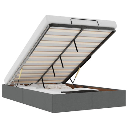 Ottoman-Bett ohne Matratze Dunkelgrau 120x200 cm Stoff