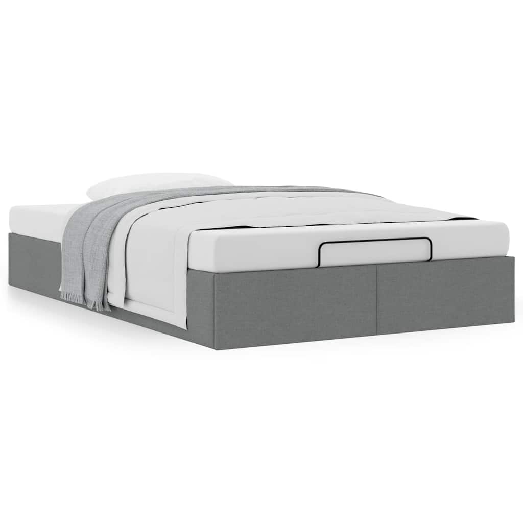 vidaXL Ottoman-Bett ohne Matratze Dunkelgrau 120x200 cm Stoff