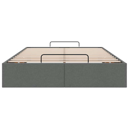Ottoman-Bett ohne Matratze Dunkelgrau 120x200 cm Stoff