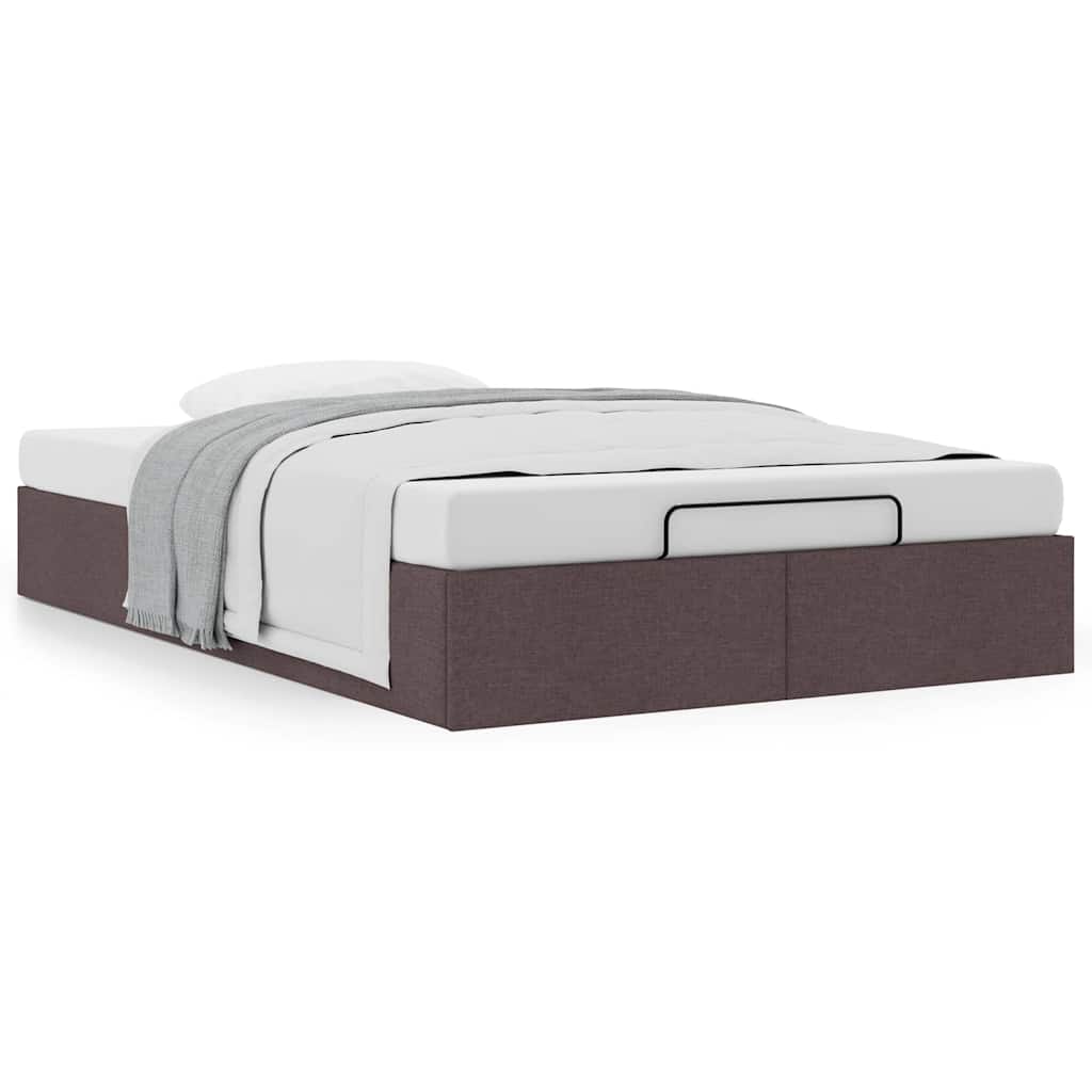 vidaXL Ottoman-Bett ohne Matratze Dunkelbraun 120x200 cm Stoff