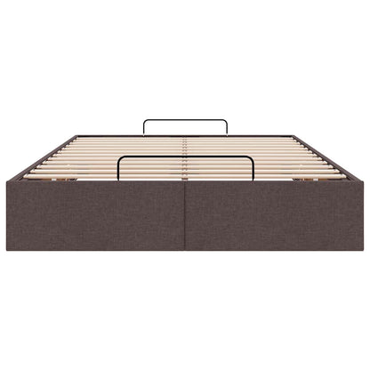 Ottoman-Bett ohne Matratze Dunkelbraun 120x200 cm Stoff