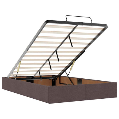 Ottoman-Bett ohne Matratze Dunkelbraun 120x200 cm Stoff