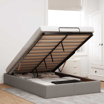 Ottoman-Bett ohne Matratze Taupe 120x200 cm Stoff