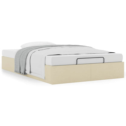 vidaXL Lit ottoman sans matelas crème 120x200 cm tissu
