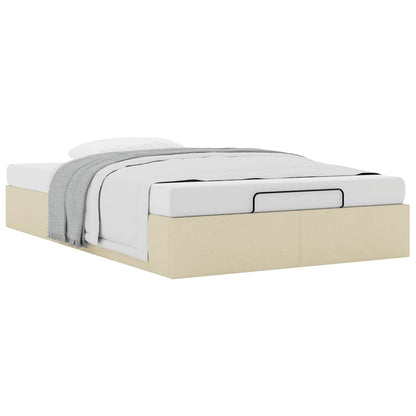 vidaXL Lit ottoman sans matelas crème 120x200 cm tissu