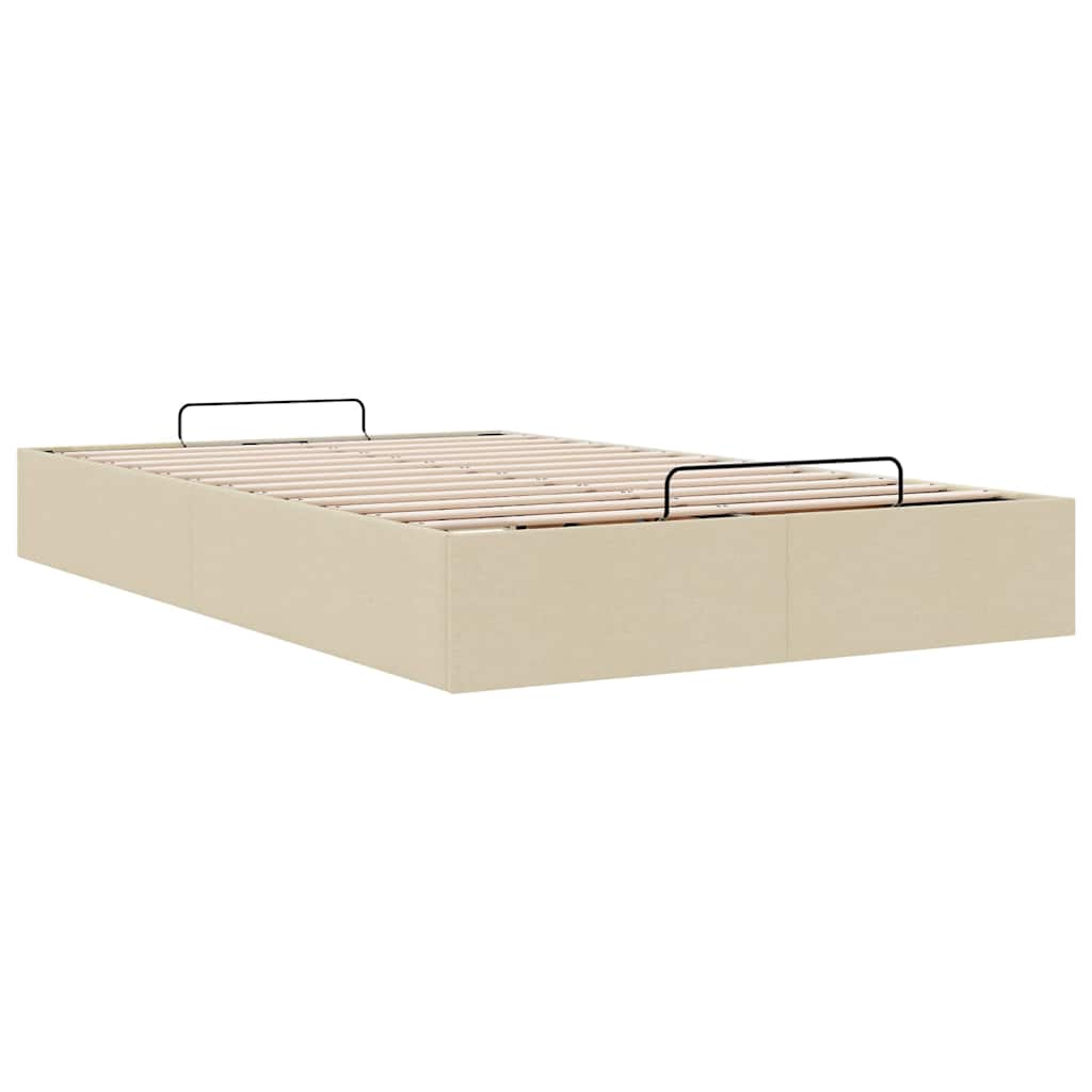 vidaXL Lit ottoman sans matelas crème 120x200 cm tissu