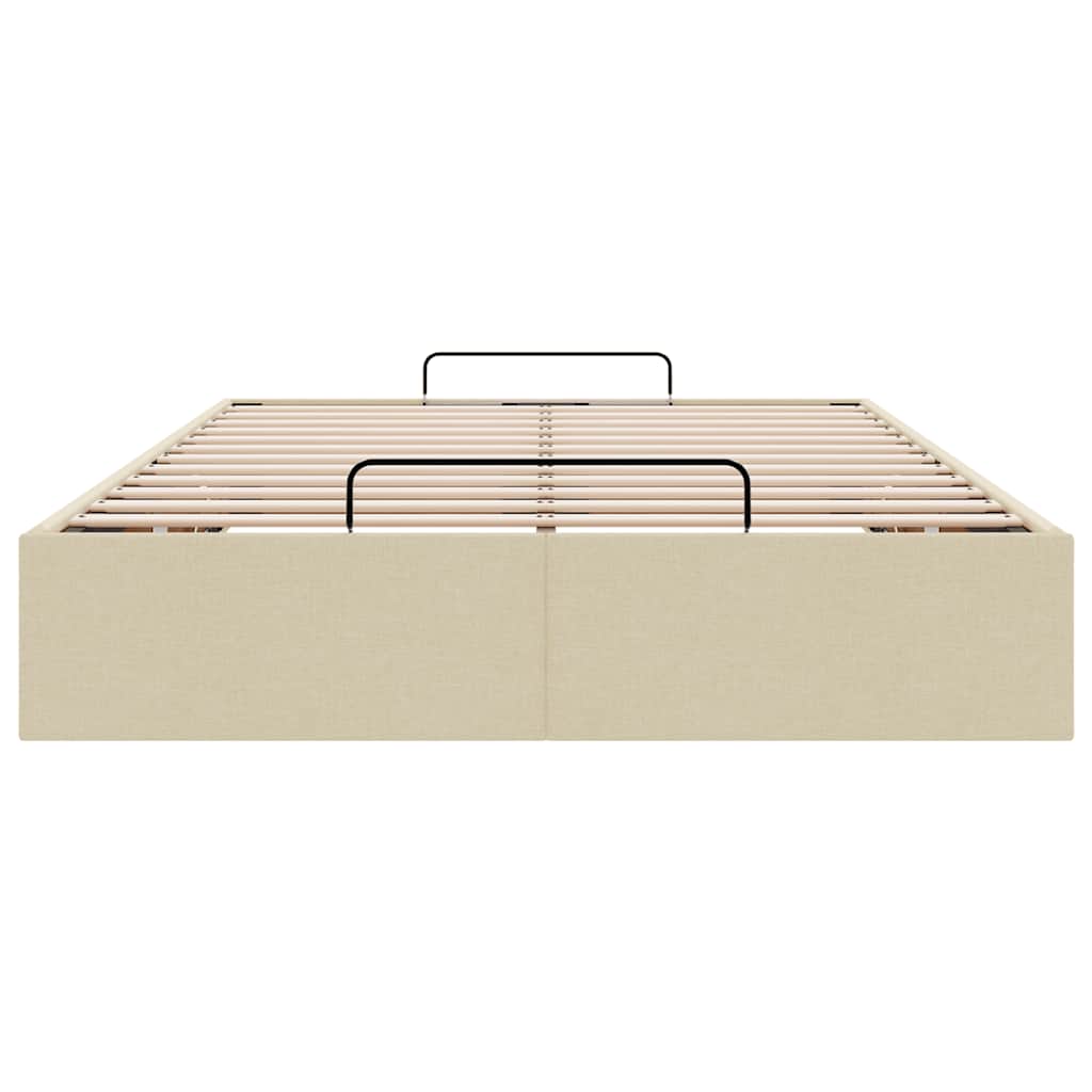 vidaXL Lit ottoman sans matelas crème 120x200 cm tissu