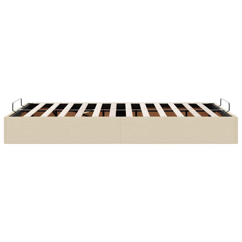 vidaXL Lit ottoman sans matelas crème 120x200 cm tissu