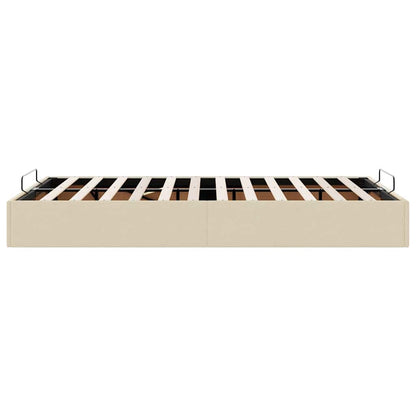 vidaXL Lit ottoman sans matelas crème 120x200 cm tissu