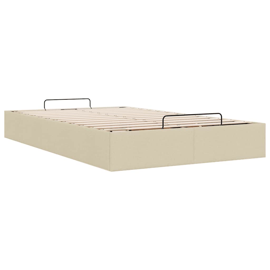 vidaXL Lit ottoman sans matelas crème 120x200 cm tissu