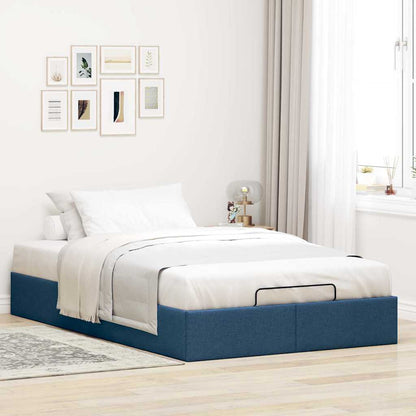 vidaXL Ottoman-Bett ohne Matratze Blau 120x200 cm Stoff