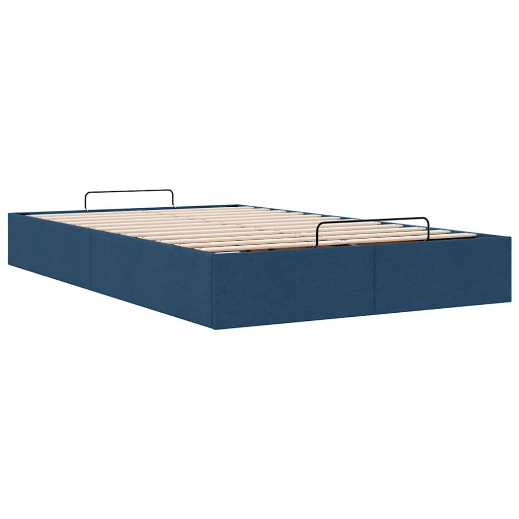 vidaXL Ottoman-Bett ohne Matratze Blau 120x200 cm Stoff