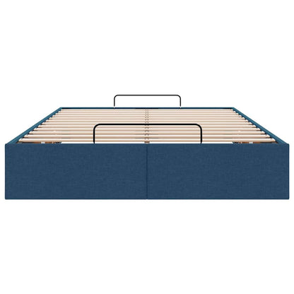 vidaXL Ottoman-Bett ohne Matratze Blau 120x200 cm Stoff