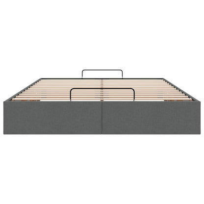 Ottoman-Bett ohne Matratze Dunkelgrau 140x190 cm Stoff