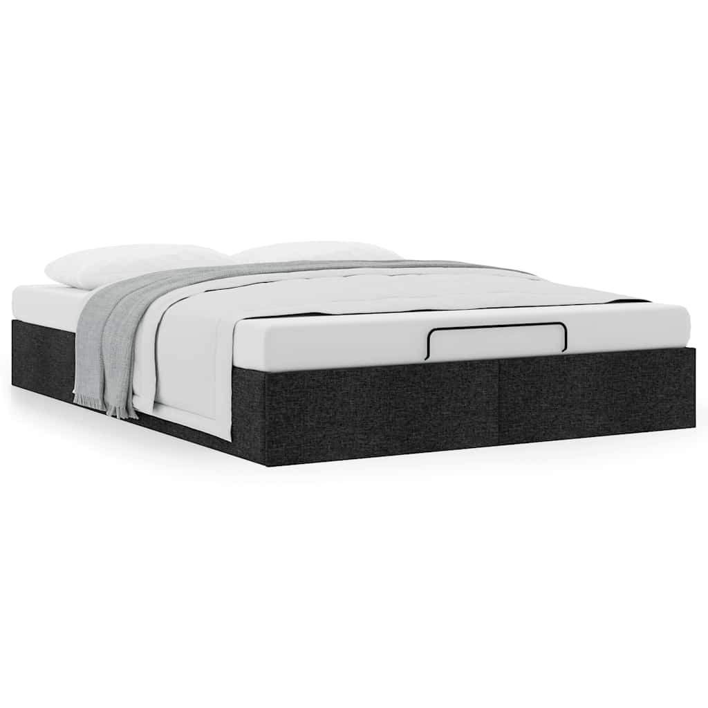 vidaXL Ottoman-Bett ohne Matratze Schwarz 140x190 cm Stoff