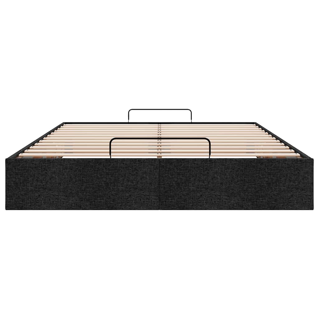 vidaXL Ottoman-Bett ohne Matratze Schwarz 140x190 cm Stoff