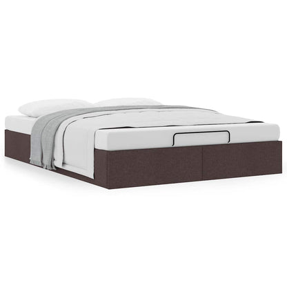 vidaXL Lit coffre sans matelas marron foncé 140x190 cm tissu