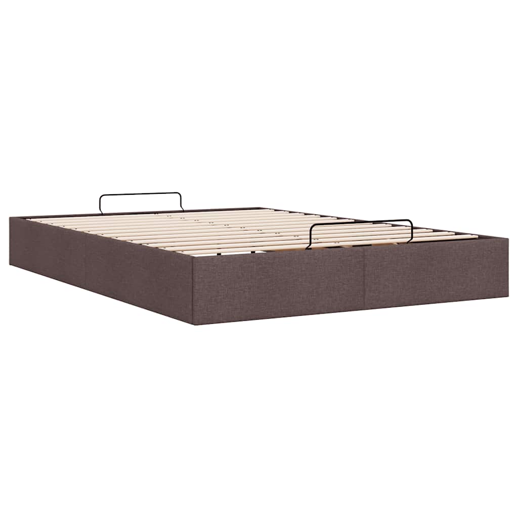 Ottoman-Bett ohne Matratze Dunkelbraun 140x190 cm Stoff