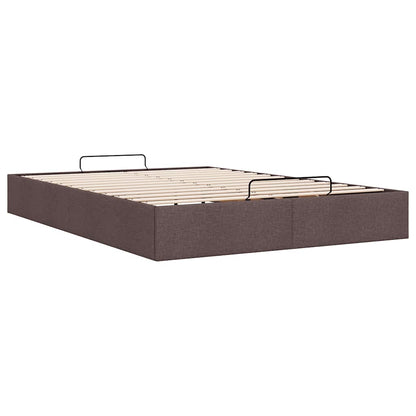 Ottoman-Bett ohne Matratze Dunkelbraun 140x190 cm Stoff