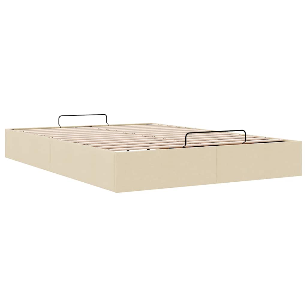 vidaXL Ottoman-Bett ohne Matratze Creme 140x190 cm Stoff