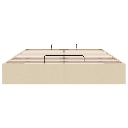 vidaXL Ottoman-Bett ohne Matratze Creme 140x190 cm Stoff