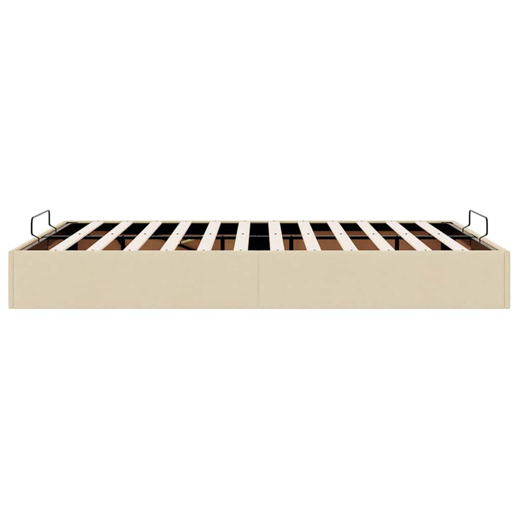 vidaXL Ottoman-Bett ohne Matratze Creme 140x190 cm Stoff