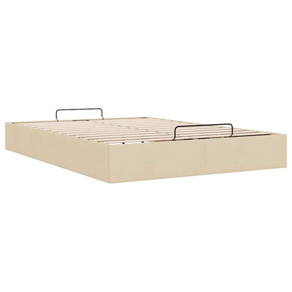 vidaXL Ottoman-Bett ohne Matratze Creme 140x190 cm Stoff