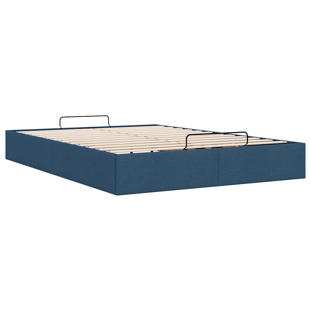 Ottoman-Bett ohne Matratze Blau 140x190 cm Stoff