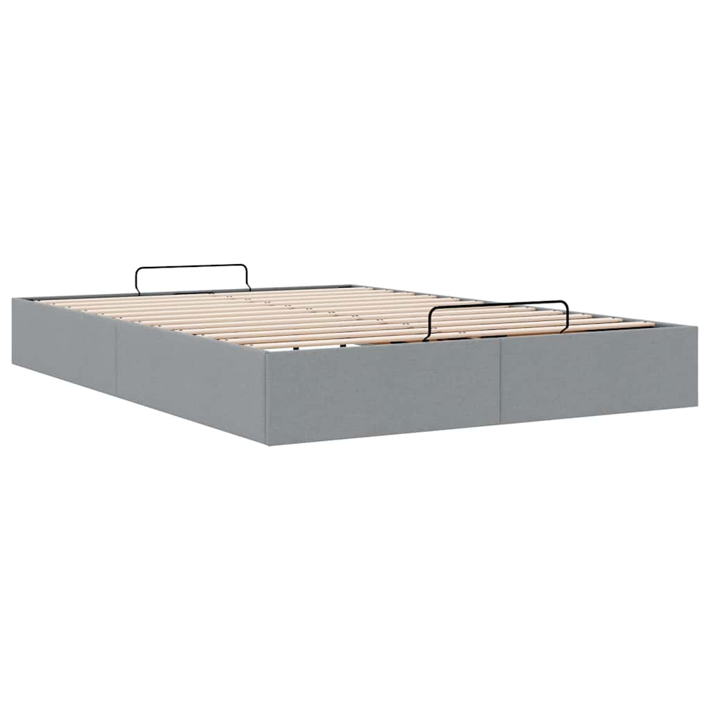 vidaXL Ottoman-Bett ohne Matratze Hellgrau 140x200 cm Stoff
