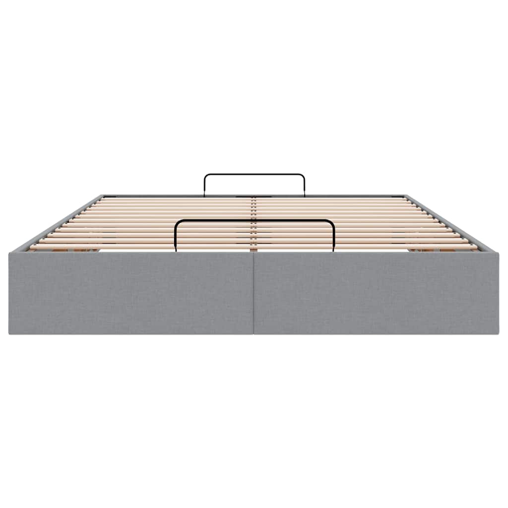 vidaXL Ottoman-Bett ohne Matratze Hellgrau 140x200 cm Stoff