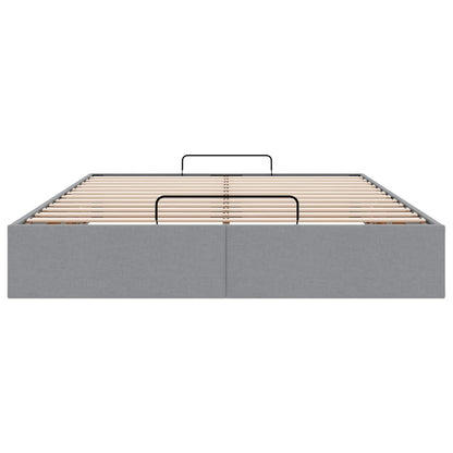 vidaXL Ottoman-Bett ohne Matratze Hellgrau 140x200 cm Stoff