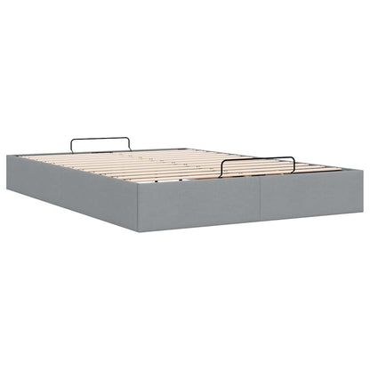 vidaXL Ottoman-Bett ohne Matratze Hellgrau 140x200 cm Stoff
