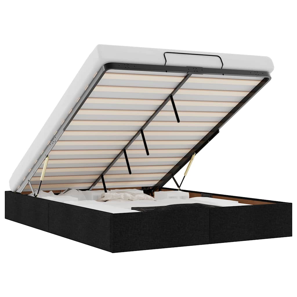 vidaXL Lit coffre sans matelas Noir 140x200 cm Tissu