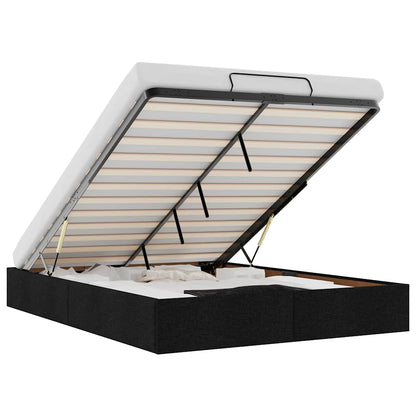 vidaXL Lit coffre sans matelas Noir 140x200 cm Tissu