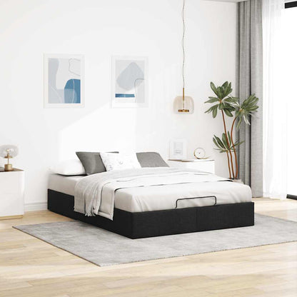 vidaXL Lit coffre sans matelas Noir 140x200 cm Tissu