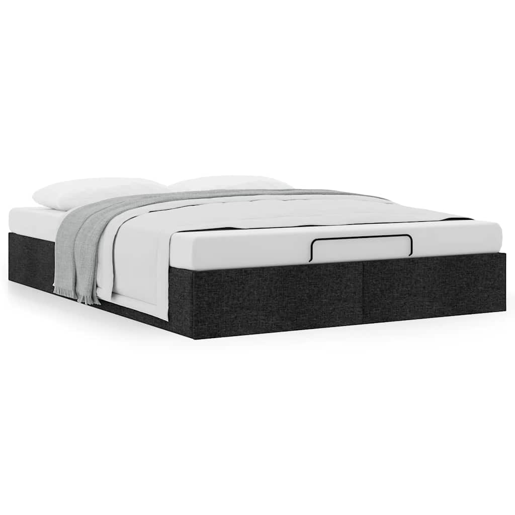 vidaXL Lit coffre sans matelas Noir 140x200 cm Tissu