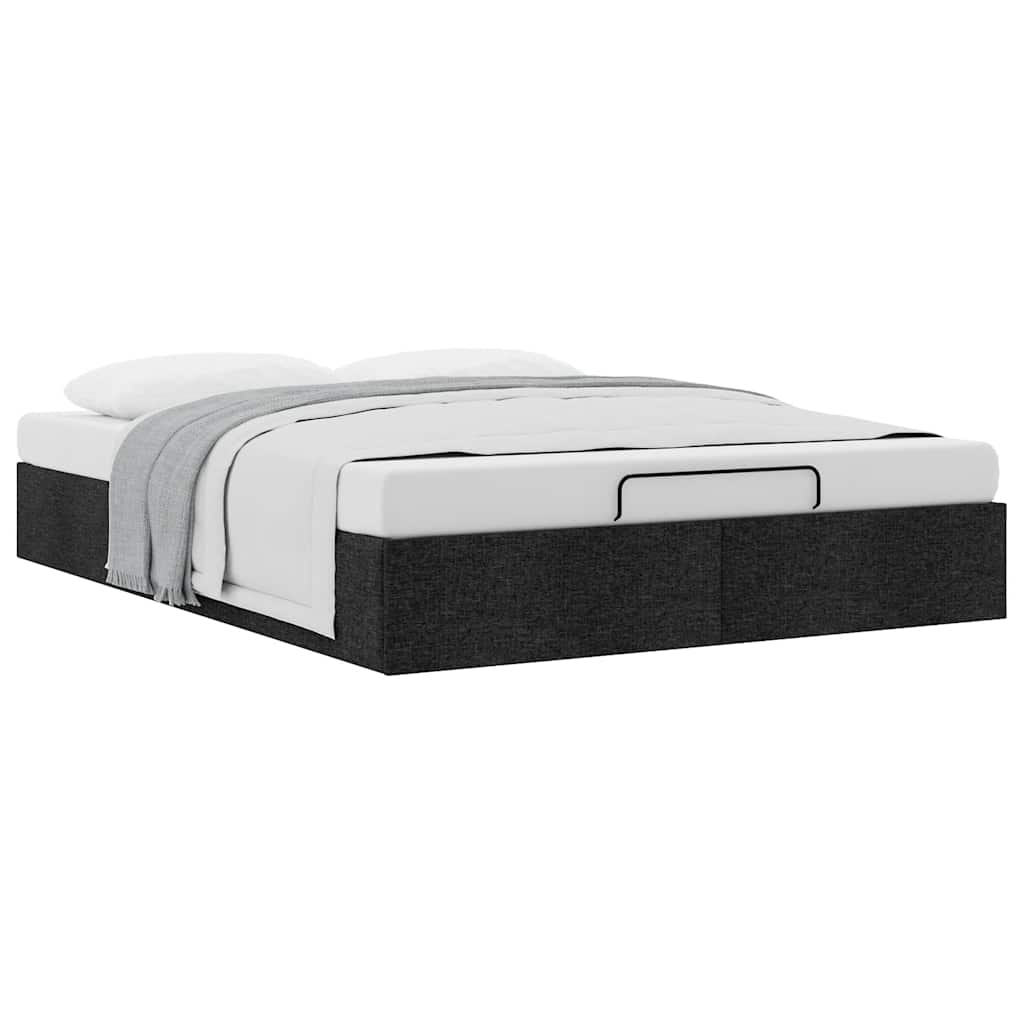 vidaXL Lit coffre sans matelas Noir 140x200 cm Tissu