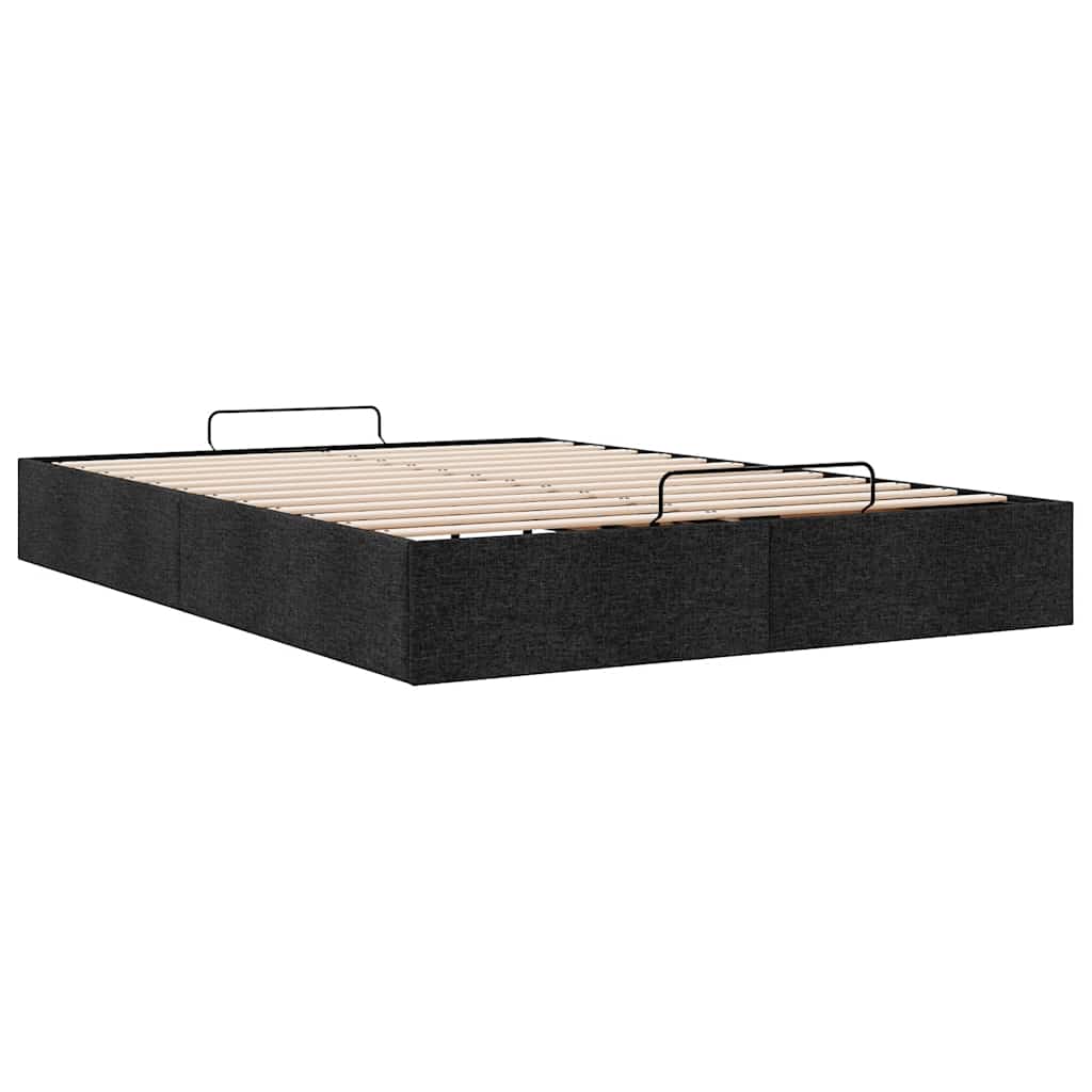 vidaXL Lit coffre sans matelas Noir 140x200 cm Tissu