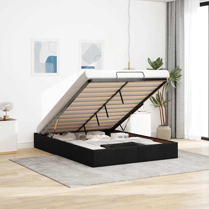 vidaXL Lit coffre sans matelas Noir 140x200 cm Tissu