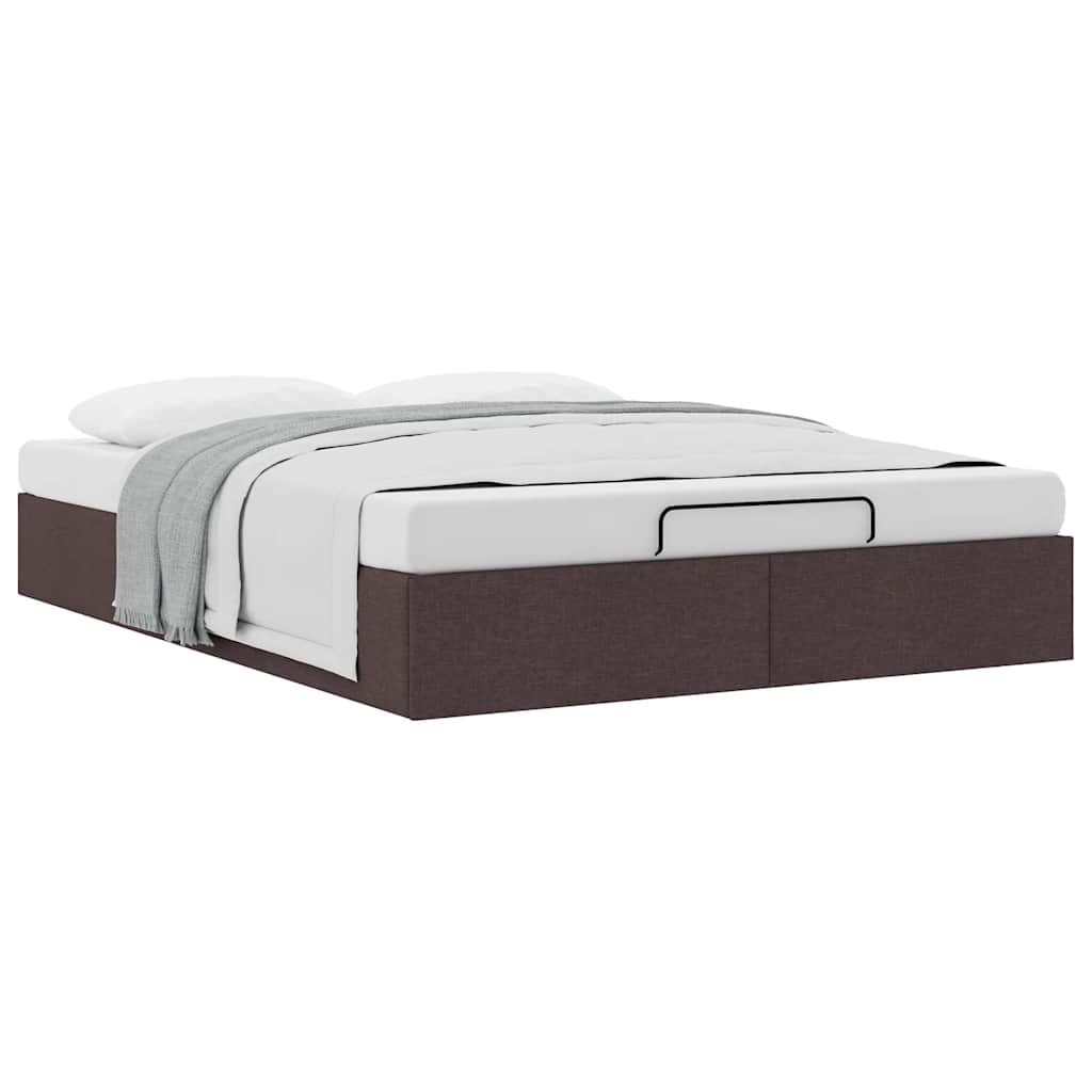 vidaXL Ottoman-Bett ohne Matratze Dunkelbraun 140x200 cm Stoff