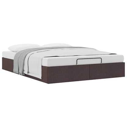 vidaXL Ottoman-Bett ohne Matratze Dunkelbraun 140x200 cm Stoff