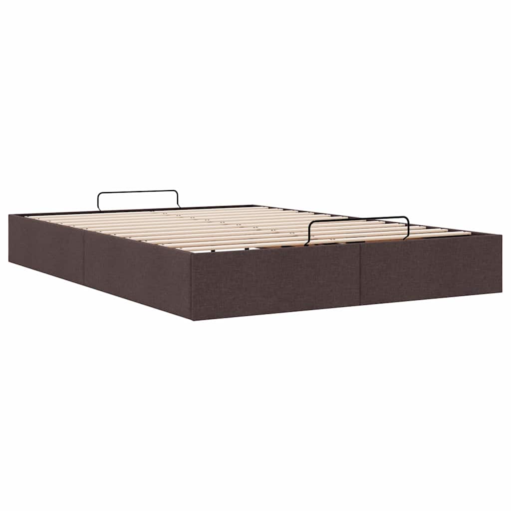 vidaXL Ottoman-Bett ohne Matratze Dunkelbraun 140x200 cm Stoff