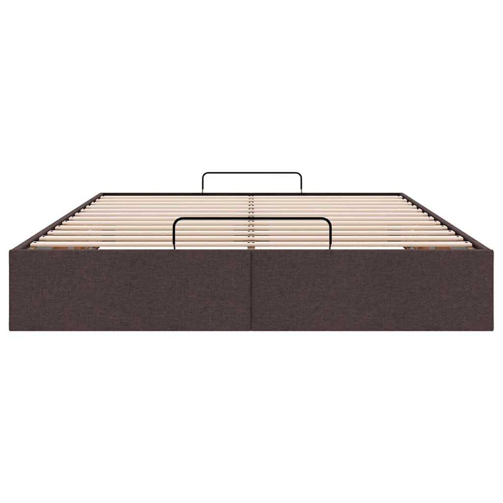 vidaXL Ottoman-Bett ohne Matratze Dunkelbraun 140x200 cm Stoff