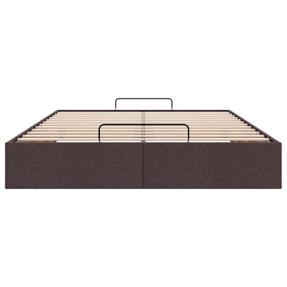 vidaXL Ottoman-Bett ohne Matratze Dunkelbraun 140x200 cm Stoff