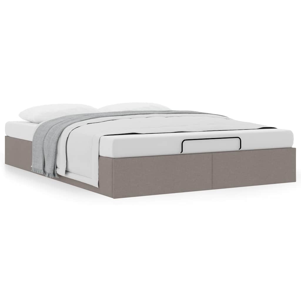 vidaXL Lit ottoman sans matelas Taupe 140x200 cm Tissu